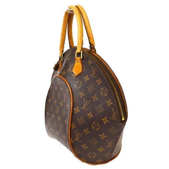 LOUIS VUITTON LV Logos Ellipse MM Hand Bag Monogram Leather Brown M51126 76YD171 - Picture 12 of 16